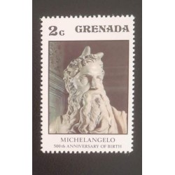 SO) GRENADA, SCULPTURE, MICHELANGELO, 500th ANNIVERSARY OF BIRTH, MNH