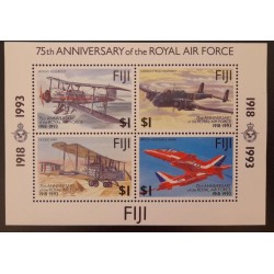 SO) 1993 FIJI, 75TH ANNIVERSARY ROYAL AIR MAIL AIRCRAFT, SOUVENIR SHEET, MNH
