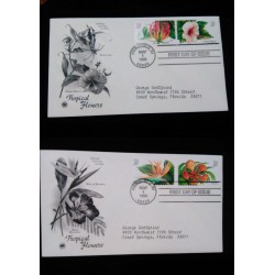 J) 1999 UNITED STATES, TROPICAL FLOWERS, SET OF 2 FDC