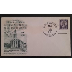 SO) 1956 USA, IN HONOR, 175TH ANNIVERSARY OF GRAND LODGE F. & A.M. NEW YORK STATE, MASONIC, FDC