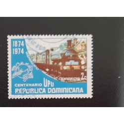 SO) 1974 DOMINICAN REPUBLIC, TRAIN, UPU, USED