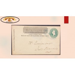 O) UNITED STATES - USA, GUAYMAS -SONORA, WELLS FARGO, MEXICAN COAST AND CALIFORNIA EXPRESS, ENVELOPE, POSTAL STATIONERY