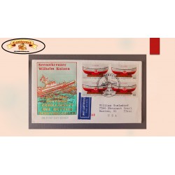 O) 1990 GERMANY, GERMAN  LIFE BOAT INSTITUTION, MIT LUFTPOST AIRMAIL, FDC USED TO USA