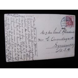 J) 1908 GERMANY, POSTCARD CIRCULATED COVER, FROM GERMANY TO USA