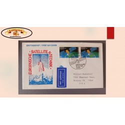O) 1986  GERMANY,  EUROPEAN SATELLITE TECHNOLOGY, TV STA-TDF-1 OVER EUROPE,  MIT LUFTPOST, CIRCULATED TO USA