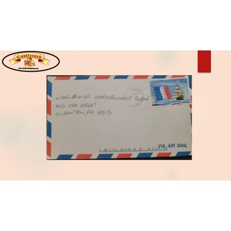 O) 1998 ST. LUCIA, FRENCH TRICOLOR, 1792, FRENCH 38-GUN FRIGATE, AIRMAIL, XF