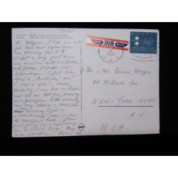 J) 1965 NORGE, POSTCARD, AIRMAIL, CIRCULATED COVER, FROM NORGE TO NEW YORK