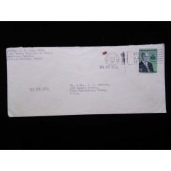 J) 1960 HAITI REPUBLIC, WITH SLOGAN CANCELLATION, AIRMAIL, CIRCULATED COVER, FROM HAUTU TO USA