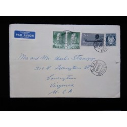 J) 1960 NORGE, BOAT, NUMERAL, MULTIPLE STAMPS, AIRMAIL, CIRCULATED COVER, FROM NORGE TO VIRGINIA