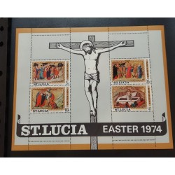 J) 1974 ST LUCIA, EASTER, SOUVENIR SHEET, XF