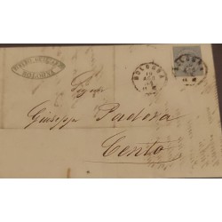 J) 1844 ITALY, PROVINCE OF BOLOGNA, CIRCULATED COVER, FROM ITALY TO CENTO