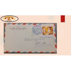 O) 1950 DOMINICAN REPUBLIC, MAP, PLANE AND CADUCEUS, PAN-AMERICAN HEALTH CONFERENCE, AIRMAIL, THE BANK OF NOVA SCOTIA