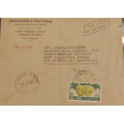 J) 1959 LIBAN, APPLE, BRASSERIE AND MALTERIE, AIRMAIL, CIRCULATED COVER, FROM LIBAN TO CALIFORNIA