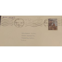 J) 1983 ISLAND, LANDSCAPE, PEOPLE, AIRMAIL, CIRCULATED COVER, FROM ISLAND TO CALIFORNIA