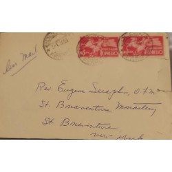 J) 1924 ITALY, EXPRESSO, HORSE AND JINET, MULTIPLE STAMPS, AIRMAIL, CIRCULATED COVER, FROM BOLOGNA
