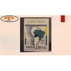 O) 1943 BRAZIL, ERROR. VISIT OF PRESIDENTE ENRIQUE  PEÑARANDA  DEL CASTILLO DE BOLIVIA, MAP OF SOUTH AMERICA SCT c49 1.20