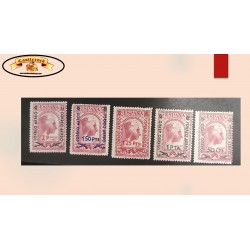 O) 1931 SPAIN, BLACK VIRGIN,  COMMEMORATIVE OF TBUILDING OF THE OLD MONASTERY AT MONTSERRAT, SURCHARGED IN VARIOUS COLORS,
