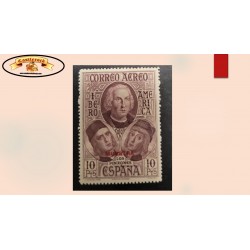 O) 1930  SPAIN, SPECIMEN - MUESTRA, COLUMBUS AND PINZON BROTHERS, SCT C49 10 ptas brown violet, SPANISH AMERICAN ISSUE,  MNH