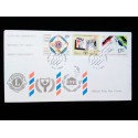J) 1990 CYPRUS, LIONS CLUB, PEACE AND DOVE, MULTIPLE STAMPS, FDC