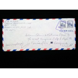 J) 1975 VENEZUELA, MULTIPLE STAMPS, AIRMAIL, CIRCULATED COVER, FROM VENEZUELA TO VIRGINIA
