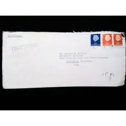 J) 1935 NETHERLAND, MULTIPLE STAMPS, WITH SLOGAN CANCELLATION, AIRMAIL, CIRCULATED COVER, FROM NETHERLAND TO VIRGINIA
