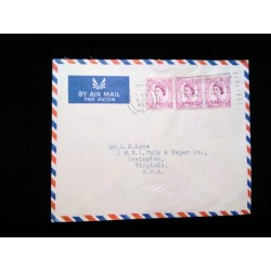 J) 1962 ENGLAND, MULTIPLEN STAMPS, AIRMAIL, CIRCULATED COVER, FROM ENGLAND TO VIRGINIA