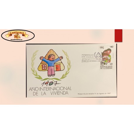 O) 1987 CHILE, INTERNATIONAL YEAR OF SHELTER FOR THE HOMELESS, LEGENDS AND FOLK TALES, FDC XF
