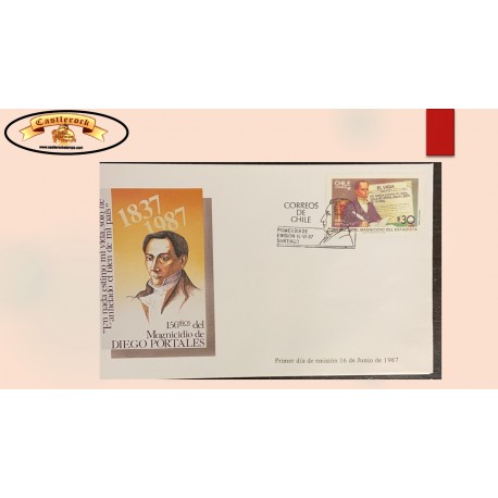 O) 1987 CHILE, DIEGO PORTALES, FINANCE MINISTER, FDC XF