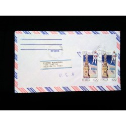 J) 1984 ITALY, BRINGE, AIRMAIL, CIRCULATED COVER, FROM ITALY TO HOUSTON, XF