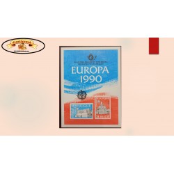 O) 1990 BELGIUM, PROOF, EUROPA 1990, POST OFFICE, OSTEND 1, LIEGE 1, CATALOG VALUE 125 usd. XF