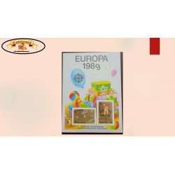 O) 1989 BELGIUM, PROOF, EUROPA 1989, CHILDREN´S TOYS, MARBLES, JUMPING-JACK, CATALOG VALUE 125 usd, XF