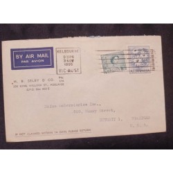 J) 1960 AUSTRALIA, FLOWERS, MELBOURNE, WITH SLOGAN CANCELLATION, AIRMAIL, CIRCULATED COVER, FROM AUSTRALIA TO MICHIGAN