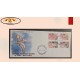 O) 1995 ST KITTS, FIRST POSTAGE STAMP. ST. CHRISTOPHER, 25c, CHRISTOPHER 80c,  KITTS NEVIS 2.50, KITTS NEVIS $3, BIRDS, FDC XF