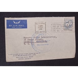 J) 1960 AUSTRALIA, MELBOURNE, FLOWERS, WITH SLOGAN CANCELLATION, AIRMAIL, CIRCULATED COVER, FROM AUSTRALIA TO MICHIGAN