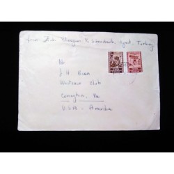 J) 1961 TURCKEY, EDIFICES, MULTIPLE STAMPS, AIRMAIL, CIRCULATED COVER, FROM TURCKEY TO USA