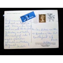 J) 1972 ENGLAND, MACHINES, POSTCAR, AIRMAIL, CIRCULATED COVER, FROM ENGLAND TO USA