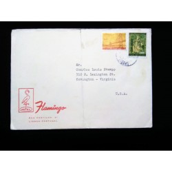 J) 1982 PORTUGAL, FLAMINGO, BRIDGE, MULTIPLE STAMPS, AIRMAIL CIRCULATED COVER, FROM PORTUGAL TO USA