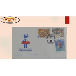 O) 1979 CHILE, IYC, PLAYGROUND, CHILDREN´S DRAWINGS, GIRL AND SHADOW, DANCING, INTERNATIONAL YEAR OF THE CHILD. FDC XF