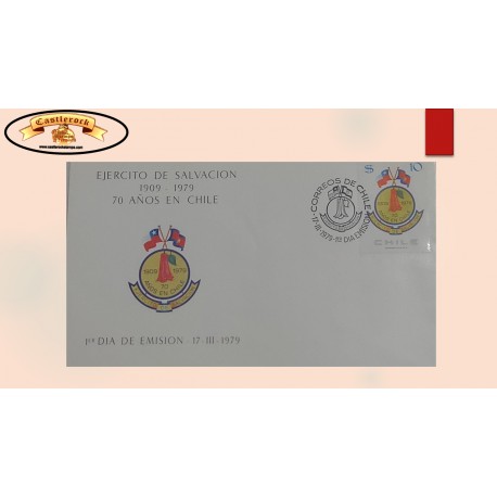 O) 1979 CHILE, EMBLEMATIC SYMBOLS,  FLAGS AND SALVATION ARMY, FDC XF