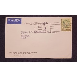 J) 1960 AUSTRALIA, WATTLE, WITH SLOGAN CANCELLATION, AIRMAIL, CIRCULATED COVER, FROM AUSTRALIA TO MICHIGAN