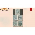 O) 1892 COSTA RICA, COAT  OF ARMS SCT 35 1c blue, OFICIAL OVERPRINTED,   VARIETY  IN CANCELLATIONS, XF