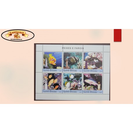 SB) 2004 GUINEA BISSAU, FISHES AND LIGHTHOUSE, MNH