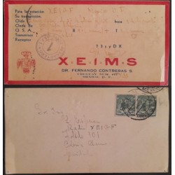 A) 1935, MEXICO, CIRCULATED LETTER, XEIMS, WITH CANCELLATION