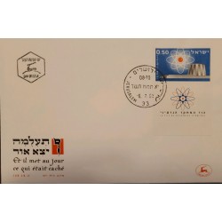 D) 1960, ISRAEL, ON CIRCULATED TO JERUSALEM, DAY OF SUUE, FIRST ATOMIC REACTOR IN ISRAEL, AND BRINGS TO LIGHT WHAT WAS