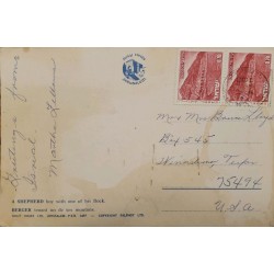 D) 1971, ISRAEL, POSTAL CARD CIRCULATED TO THE UNITED STATES OF AMERICA, LANDSCAPES OF ISRAEL, IN GEDI, XF
