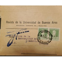 D) 1923, ARGENTINA, POSTAL CARD, CIRCULATED FROM THE MAGAZINE OF THE UNIVERSITY OF BUENOS AIRES TO LIBRARY OF THE UNIVERSITY