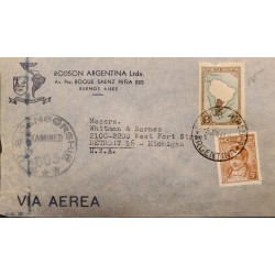 D)1936, ARGENTINA, FROM BUENOS AIRES TO MICHIGAN, CIRCULATED COVER, AIR MAIL, CENSORSHIP EXAMINED, PROSITATE LABOR, NATI