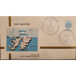 D) 1982, ARGENTINA, COVER CIRCULATED TO THE MALVINAS ISLANDS, APRIL 2, DAY OF THE RECOVERY OF THE MALVINAS ISLANDS, JUJ