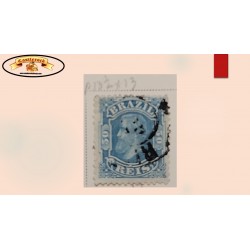 SB) 1881 BRAZIL EMPEROR DOM PEDRO, SCT 79 50 reis blue, WITH CANCELLATION