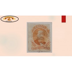 SB) 1876 BRAZIL, EMPEROR DOM PEDRO, SCT 67 500 reis orange, XF